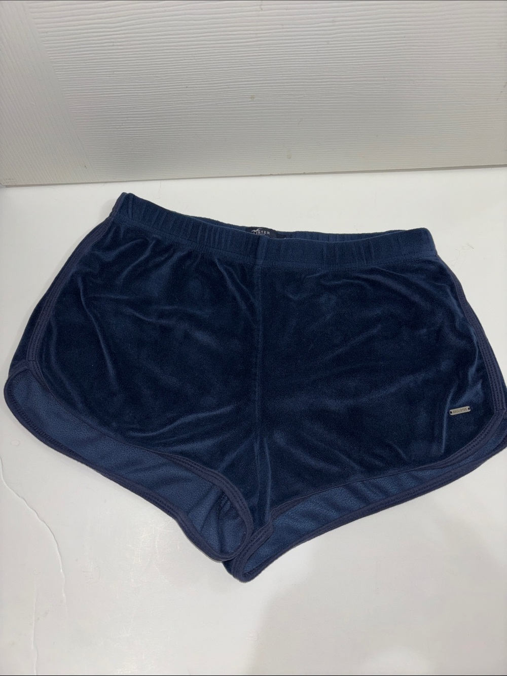 Hollister Navy Velour Athletic Shorts
